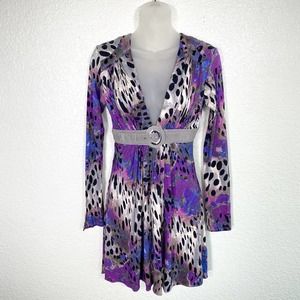 SKY Mini Dress Womens Large L Leopard Animal Print Club Party Night Out NEW